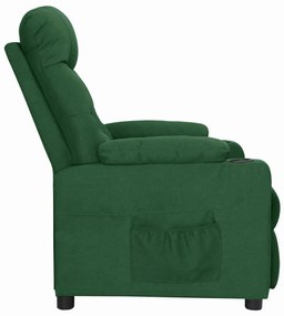 vidaXL Πολυθρόνα με Ανύψωση Σκούρο Πράσινη Υφασμάτινη