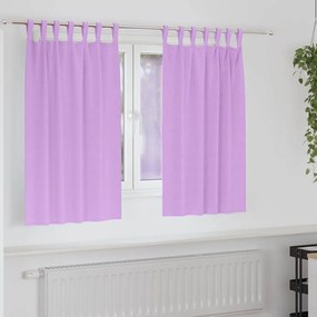 vidaXL Κουρτίνες Μαύρης Ύφανσης με Δαχτυλίδια 2 pcs Μοβ 140 x 140 cm