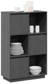 vidaXL Ντουλάπι Ψηλό Γκρι 74 x 35 x 117 εκ. από Μασίφ Ξύλο Πεύκου