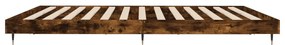 vidaXL Σκελετός Κρεβ. Χωρίς Στρώμα Καπνιστή Δρυς 200x200εκ. Επεξ. Ξύλο