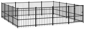 Κλουβί Σκύλου Εξωτερικού Χώρου 15,05 μ² από Ατσάλι - Μαύρο
