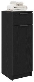 vidaXL Ντουλάπι Μπάνιου Μαύρη δρυς 32 x 34 x 90 εκ Επεξεργασμένο ξύλο