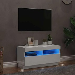 vidaXL Έπιπλο Τηλεόρασης με LED Γυαλιστερό Λευκό 80 x 35 x 40 εκ.