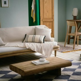 Μαξιλαροθήκη Διακοσμητική Mewa 233 Beige-Blue Gofis Home 30X50 100% Cotton