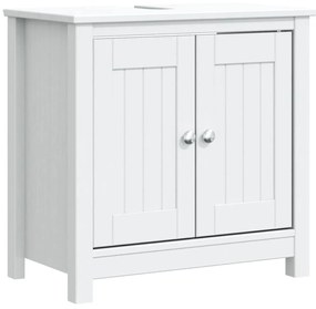 vidaXL Ντουλάπι Νιπτήρα BERG Λευκό 60 x 34 x 59 εκ. Μασίφ Ξύλο Πεύκου