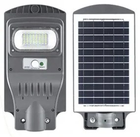 Ηλιακό Φωτιστικό Δρόμου Κεφαλή LED 30W Μαύρο ΙΡ65 Ανιχνευτής Κίνησης Τηλεχειριστήριο 22232 Interlight-22232-Μαύρο 22232