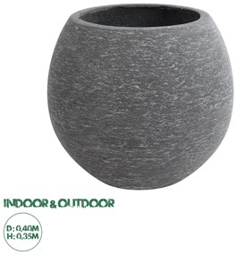 20797 GloboStar® Artificial Garden COLUMBIA 20797 Επιδαπέδιο Πολυεστερικό Τσιμεντένιο Κασπώ Γλάστρα - Flower Pot Γκρι Φ40 x Υ35cm