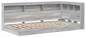 vidaXL Κρεβάτι Βιβλιοθήκης Γκρι sonoma 75 x 190 cm Επεξεργασμένο ξύλο