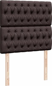 vidaXL Κρεβάτι Boxspring με Στρώμα Σκούρο Καφέ 100x200 εκ. Υφασμάτινο