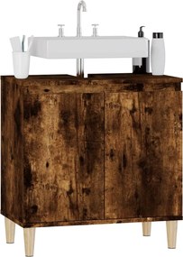 vidaXL Ντουλάπι Νιπτήρα Καπνιστή Δρυς 58x33x60 εκ. Επεξεργ. Ξύλο