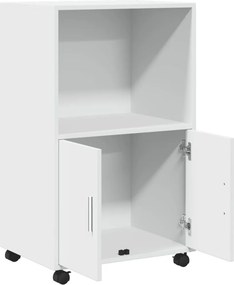 vidaXL Ντουλάπι Τροχήλατο Λευκό 55x40x91 εκ. από Επεξεργασμένο Ξύλο