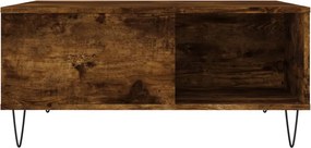 vidaXL Τραπεζάκι Σαλονιού Καπνιστή Δρυς 80x80x36,5εκ. Επεξεργασμ. Ξύλο
