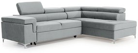 Γωνιακός καναπές κρεβάτι Trego, με αποθηκευτικό χώρο, Γκρί ανοιχτό 274x98x202cm-Δεξιά πλευρά-BOG6895