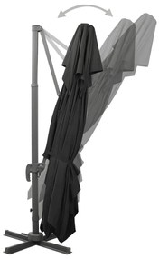 vidaXL Ομπρέλα Κήπου με Διπλή Κορυφή Μαύρη 400x300 εκ.