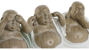 Διακοσμητική Φιγούρα Home ESPRIT Λευκό Πράσινο Βούδας Ανατολικó 10 x 9 x 10,5 cm (3 Μονάδες)