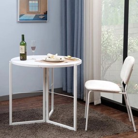 Τραπέζι Talen Πτυσσόμενο σε Λευκό Φ80x74εκ. 80x80x74 εκ.