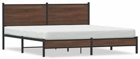 vidaXL Σκελετός Κρεβ. Χωρίς Στρώμα Καφέ Δρυς 160x200 εκ. Μεταλλικό