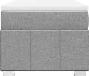 vidaXL Κρεβάτι Boxspring με Στρώμα Ανοιχτό Γκρι 100x200 εκ. Υφασμάτινο
