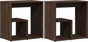 vidaXL Τραπεζάκια Σαλονιού 2 τεμ Καφέ Δρυς 50x30x50 εκ. Επεξ. Ξύλο