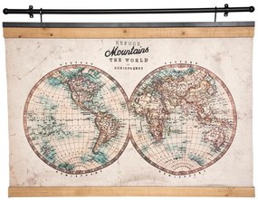 Διακοσμητικός Παγκόσμιος Χάρτης Wild World Atmosphera σε καμβά, με διαστάσεις 100x2.5x78cm