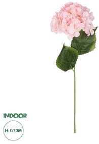 GloboStar® Artificial Garden PINK HYDRANGEA BRANCH 21143 Τεχνητό Διακοσμητικό Κλαδί ΡοζΟρτανσίας Y73cm