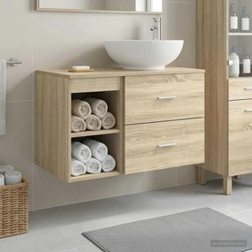 vidaXL Σετ Επίπλων Μπάνιου 2 pcs Sonoma Δρυς Επεξεργασμένο Ξύλο