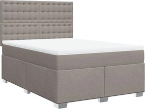 vidaXL Κρεβάτι Boxspring με Στρώμα Taupe 140x200 εκ. Υφασμάτινο
