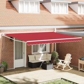 vidaXL Ανασυρόμενη Τέντα  Κόκκινη 450x300 cm
