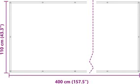 vidaXL Οθόνη Μπαλκονιού Κόκκινο 110 x 400 cm Ύφασμα Όξφορντ