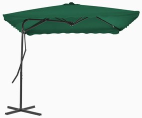 vidaXL Ομπρέλα Κήπου Πράσινη 250 x 250 εκ. με Ατσάλινο Ιστό