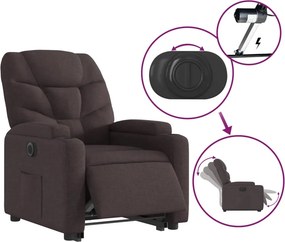 vidaXL Πολυθρόνα Ηλεκτρική Ανακλινόμενη Ανύψωση Σκ. Καφέ Υφασμάτινη