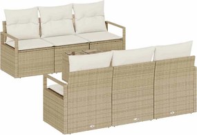 vidaXL Σετ Καναπέ 7 τεμ. 6-Αριθμός καθισμάτων Μπεζ και Κρέμα