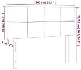 Κεφαλάρι Κρεβατιού LED Μαύρο 100x5x78/88 εκ. Βελούδινο - Μαύρο
