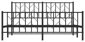 vidaXL Πλαίσιο Κρεβατιού Χωρ. Στρώμα&Ποδαρικό Μαύρο 160x200εκ. Μέταλλο