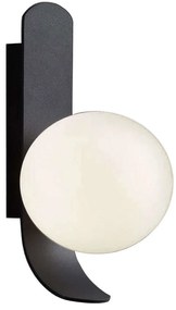 Φωτιστικό Τοίχου - Απλίκα Polina 4266200 12x25,5cm 1xG9 40W Black-Opal Viokef Ατσάλι,Γυαλί