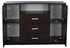 ΜΠΟΥΦΕΣ ΜΕ 2 ΝΤΟΥΛΑΠΙΑ Κ 3 ΣΥΡΤΑΡΙΑ ADLER WENGE  120X45X85Y εκ.