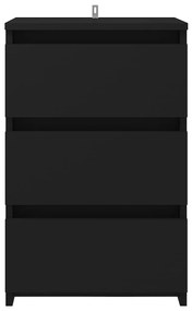 vidaXL Κομοδίνο Μαύρο 40 x 35 x 62,5 εκ. από Μοριοσανίδα
