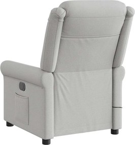 vidaXL καρέκλα ανάκλισης μασάζ Cloud Grey Fabric