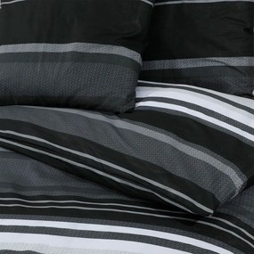 vidaXL Σετ Παπλωματοθήκης Μαύρο και Λευκό 240x220 εκ. Βαμβακερό