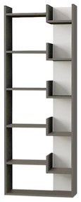 Βιβλιοθήκη Oppa Megapap χρώμα ανθρακί - λευκό 60x22x162εκ.