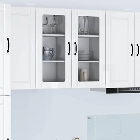 vidaXL Ραφιέρα τοίχου PORTO 2 pcs Υψηλής γυαλάδας λευκό
