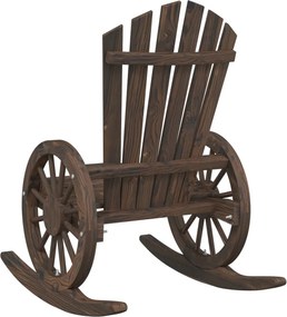 vidaXL Πολυθρόνες Κουνιστές Adirondack 2 τεμ. από Μασίφ Ξύλο Ελάτης