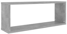 vidaXL Ράφια Κύβοι Τοίχου 4 τεμ. Γκρι Σκυρ. 60x15x23εκ. από Επεξ. Ξύλο