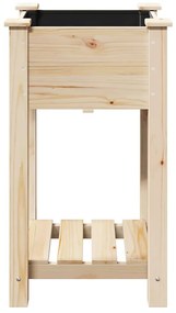 vidaXL Γλάστρα Κήπου με ράφι Μπεζ 45 x 45 x 76.5 εκ Στερεό ξύλο έλατου