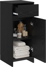 vidaXL Ντουλάπι Μπάνιου Μαύρη Δρυς 35 x 36,5 x 85 εκ.