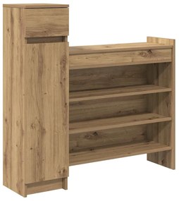 vidaXL Παπουτσοθήκη με συρτάρι artisan δρυς 100.5 x 28 x 100 εκ