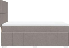 vidaXL Κρεβάτι Boxspring με Στρώμα Taupe 100 x 200 εκ. Υφασμάτινο