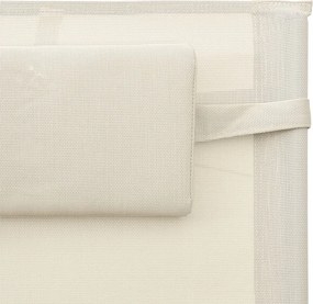 vidaXL Ξαπλώστρες 2 τεμ. Κρεμ/Γκρι από Textilene