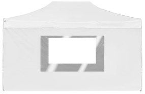vidaXL Κιόσκι με Τοιχώματα Πτυσσόμενο Επαγγ. Λευκό 4,5x3 μ. Αλουμινίου
