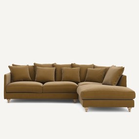 Γωνιακός καναπές από λινό βελούδο, LAZARE